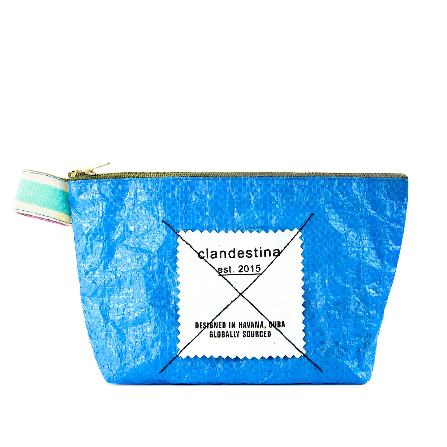 Clandestina Upcycled Pouch - Sky Blue