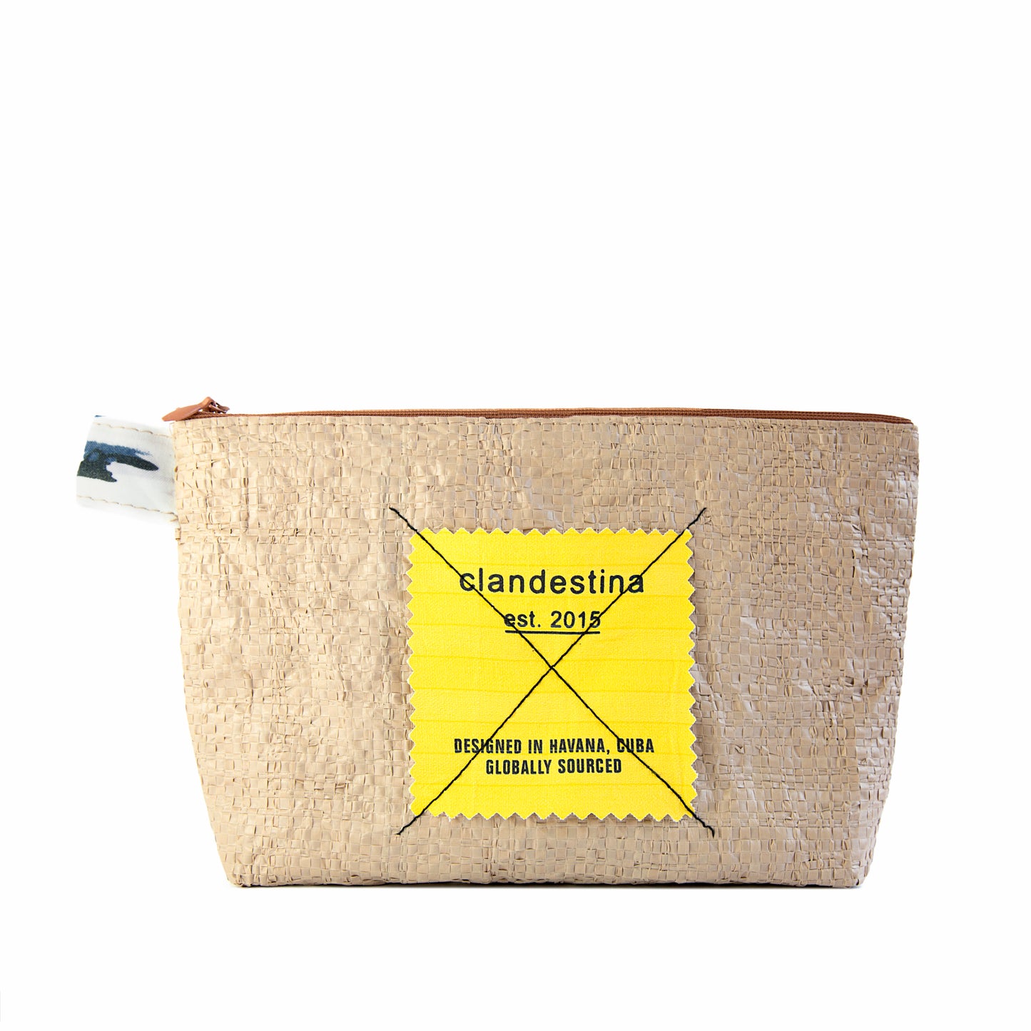 Clandestina Upcycled Pouch- Beige