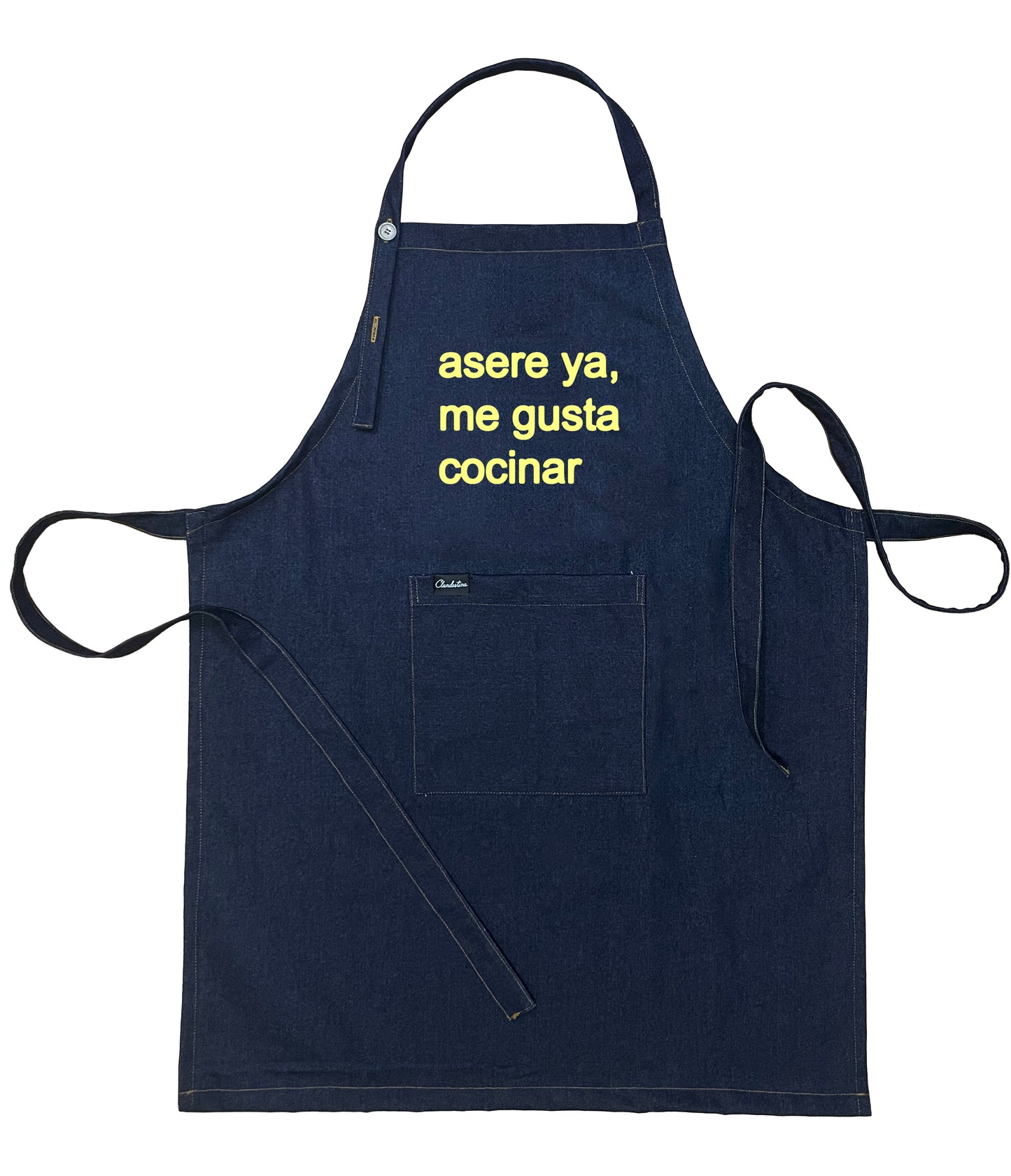 Asere ya, me gusta cocinar – Recycled Denim Apron