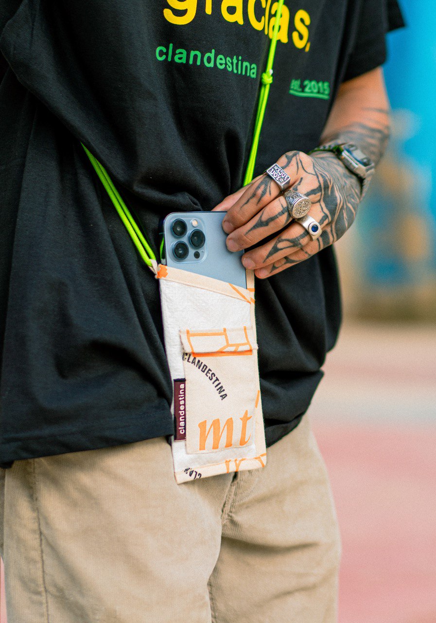 Clandestina Upcycled Phone Bag