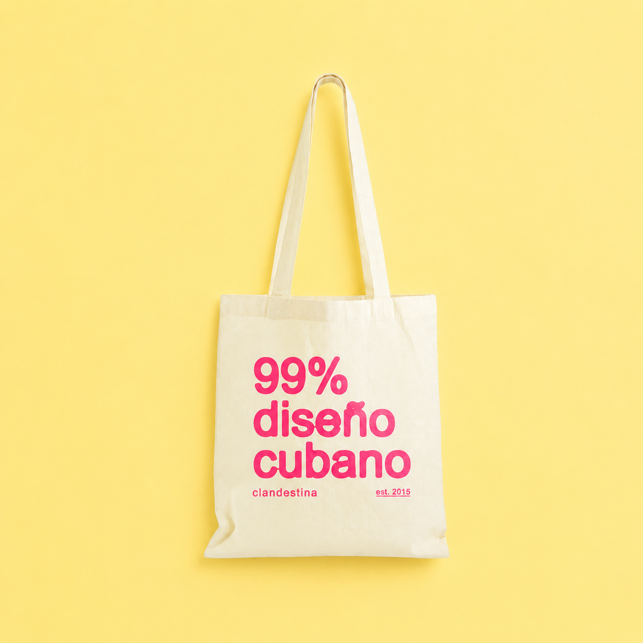 99% Cuban Design Canvas Tote Bag - Pink