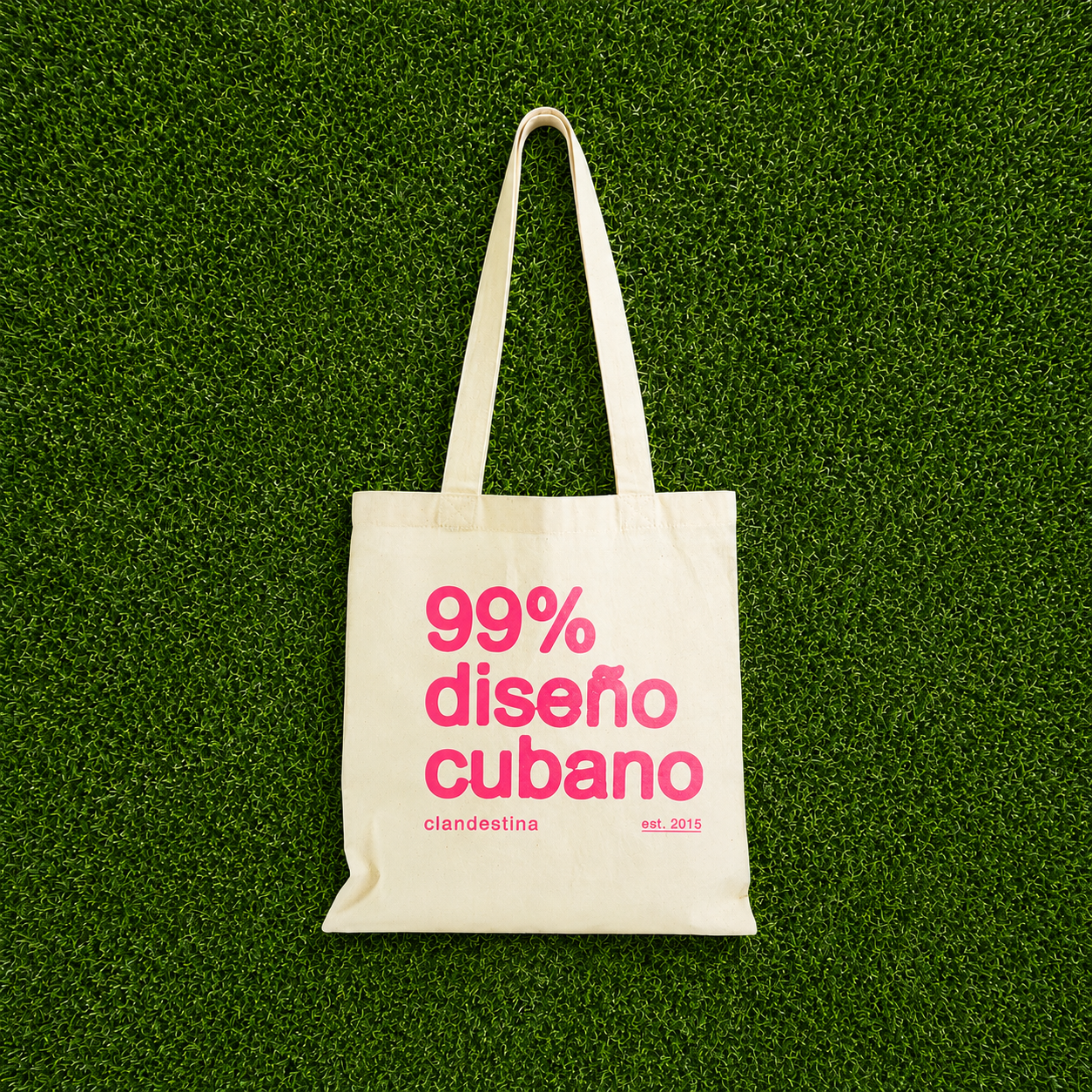 99% Cuban Design Canvas Tote Bag - Pink