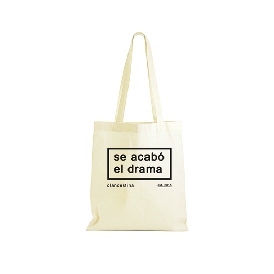Drama is Over Canvas Tote Bag - Black