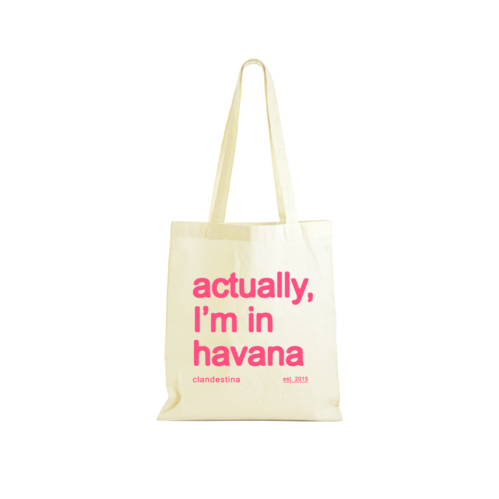 Actually, I'm in Havana Canvas Tote Bag - Pink